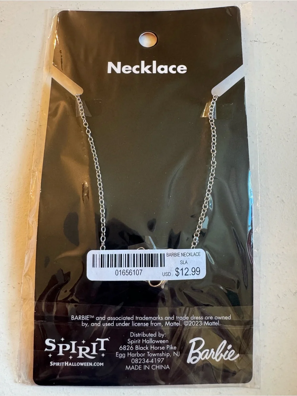 Barbie Pink and White Logo Necklace
